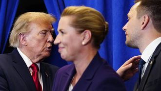epa13255908 (L-R) US President Donald Trump, Denmark's Prime Minister Mette Frederiksen and Greenland's Prime Minister Jens-Frederik Nielsen attend the signing ceremony for a trilateral Arctic security agreement between the United States, Denmark, and Greenland at the UN Headquarters in New York, New York, USA, 22 September 2026, on the sidelines of the United Nations General Assembly (UNGA).  EPA/MADS CLAUS RASMUSSEN DENMARK OUT