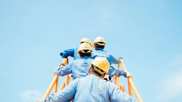 Hitte, bouw, mensen, zomer, werken