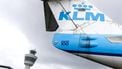 SCHIPHOL - Logo van KLM op Schiphol. ANP REMKO DE WAAL