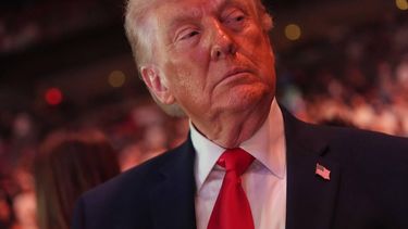 US President Donald Trump attends UFC 327: Jiri Prochazka vs Carlos Ulberg at Kaseya Center in Miami, on April 11, 2026.  
Julia Demaree Nikhinson / POOL / AFP