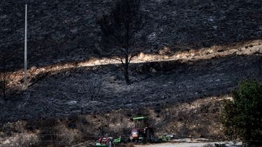 A tractor and other agricultural equipment is parked amongst a burnt landscape after a wildfire that killed at least 12 people, in Bedar, Almeria Province, on July 12, 2026.
 A wildfire that has killed at least 12 people in southern Spain was close to being brought under control Sunday, allowing hundreds of evacuated residents to return home as firefighters worked to fully stabilise the blaze, offficials said. Authorities have kept the death toll at 12 and cautioned that the number of missing people remains uncertain until autopsies and the identification of recovered bodies are completed.

JORGE GUERRERO / AFP