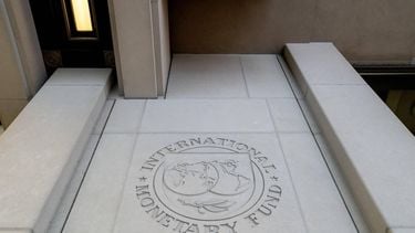 The seal for the International Monetary Fund (IMF) is seen in Washington, DC on January 10, 2022. 
Stefani Reynolds / AFP