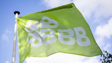 LATTROP-BREKLENKAMP - De vlag tijdens de start van de verkiezingscampagne van de BoerBurgerBeweging (BBB). ANP SEM VAN DER WAL