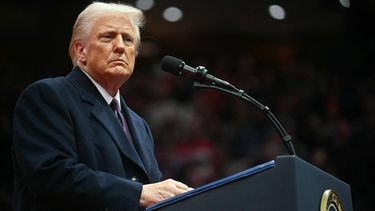 US President Donald Trump speaks during the inaugural parade inside Capital One Arena, in Washington, DC, on January 20, 2025. 
Jim WATSON / AFP