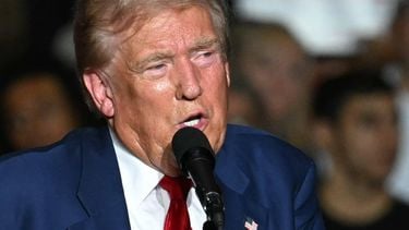 Former US President and Republican presidential candidate Donald Trump speaks during a campaign rally at the Expo World Market Center in Las Vegas, Nevada, on September 13, 2024. 
Patrick T. Fallon / AFP