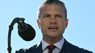 US Secretary of Defense Pete Hegseth speaks ahead of US President Donald Trump at Anduril Industries in Sparrows Point, Maryland, on October 6, 2026. 
Jim WATSON / AFP