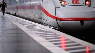 An ICE (Inter City Express) of German national railway operator Deutsche Bahn (DB) stands at a platform at the main station of Frankfurt am Main, western Germany on November 16, 2023, as German train drivers stage a 20-hour strike after failing to reach agreement on pay increases. The GDL union announced members will strike from 10:00 pm (2100 GMT) on November 15, 2023 to 6:00 pm on November 16 after demands for higher salaries and improved conditions were not met in talks. 
Kirill KUDRYAVTSEV / AFP