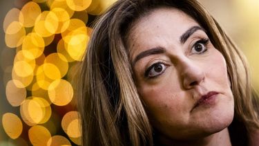 DEN HAAG - Dilan Yesilgoz, demissionair minister van Justitie en Veiligheid, staat de pers te woord na afloop van de wekelijkse ministerraad. ANP SEM VAN DER WAL
