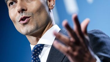DEN HAAG - Minister-president Rob Jetten staat de pers te woord tijdens de wekelijkse persconferentie na afloop van de ministerraad. REMKO DE WAAL / ANP