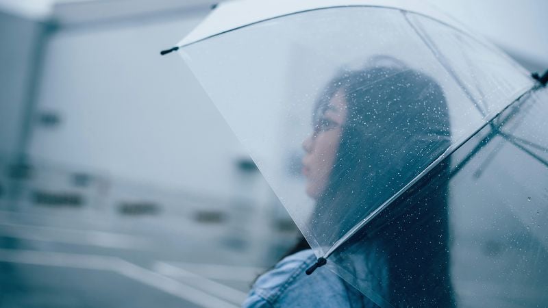 Regen, paraplu, lente, koud weer