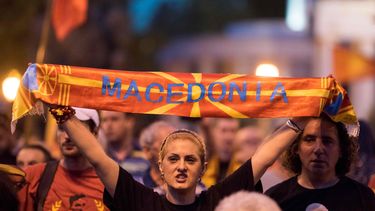Massaprotesten tegen naamwijziging Macedonië