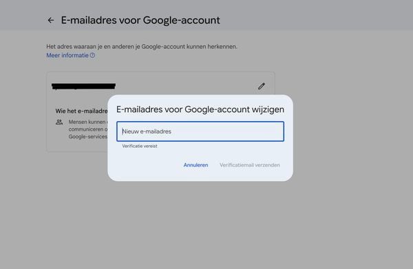 wijziging gmail