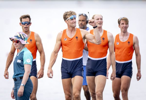 goud heren dubbelvier Parijs Olympische Spelen