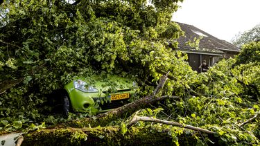 Veel stormschade in Leersum, 10 tot 20 woningen onbewoonbaar door valwind
