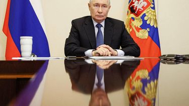 In this pool photograph distributed by the Russian state agency Sputnik, Russia's President Vladimir Putin chairs a meeting with government members via a video link in Moscow on September 23, 2026. 
Vyacheslav PROKOFYEV / POOL / AFP