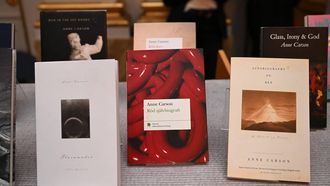 Copies of books by Canadian author Anne Carson are on display at the Swedish Academy in Stockholm, Sweden, after a press conference on October 8, 2026 to announce her as the winner of the 2026 Nobel Prize in Literature. The Nobel Prize in Literature was awarded to Canadian poet Anne Carson, an essayist and classicist who brings a modern twist to mysticism and antiquity in her writings about love, desire and despair. The 76-year-old was honoured "for her bold and inventive oeuvre that, in playful dialogue with the classical tradition, has created new forms for contemporary literature," the Swedish Academy said.
Jonathan Nackstrand / AFP