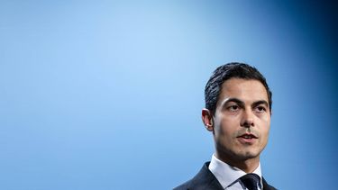 DEN HAAG - Minister-president Rob Jetten tijdens de wekelijkse persconferentie na afloop van de ministerraad. REMKO DE WAAL / ANP