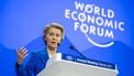 European Commission President Ursula von der Leyen delivres a speech during the World Economic Forum (WEF) annual meeting in Davos on January 21, 2025. 
FABRICE COFFRINI / AFP