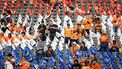 ZANDVOORT - Toeschouwers op de tribune voorafgaand aan de F1 Grand Prix van Nederland op het Circuit van Zandvoort. ANP SEM VAN DER WAL