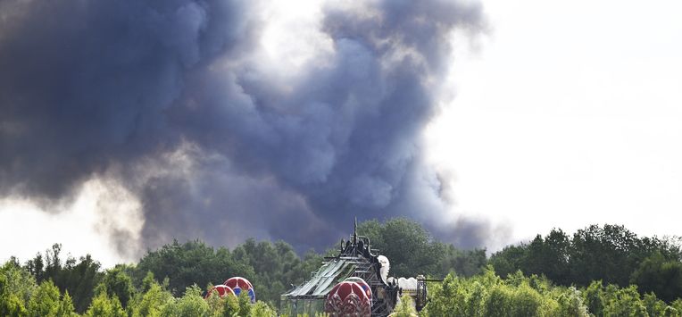 Hoofdpodium Belgisch festival Tomorrowland in brand