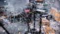 Relschoppers in Eindhoven richten ravage aan in supermarkt.