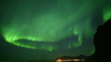 Northern lights are seen in the sky of Unstad, Lofoten Islands, beyond Arctic Circle, on September 27, 2019. 
Olivier MORIN / AFP