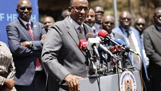 Kenyan Cabinet Secretary of Health Aden Duale speaks at a press conference in Nairobi on October 6, 2026. Kenya reports first ever Ebola death as outbreak spreads.
SIMON MAINA / AFP