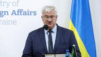 epa13209262 Ukrainian Foreign Minister Andrii Sybiha speaks during the joint press conference with the Indian Foreign Minister in Kyiv, Ukraine, 03 September 2026. Subrahmanyam Jaishankar arrived in Kyiv to meet with top Ukrainian officials amid the Russian invasion.  EPA/SERGEY DOLZHENKO