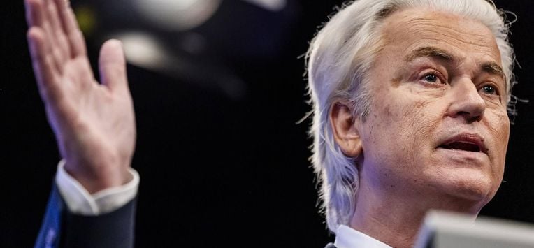 DEN HAAG - PVV-leider Geert Wilders presenteert in Nieuwspoort het plan 'De grens is bereikt'. In het plan staat een reeks nieuwe, aanvullende en strenge maatregelen op het gebied van asiel en immigratie. ANP REMKO DE WAAL