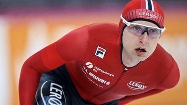 Norway's Sander Eitrem competes in the men's 5000 meters race of the ISU World Speed Skating Championships in Hamar, Norway on March 13, 2025. 
Geir Olsen / NTB / AFP