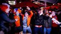 ROTTERDAM - Supporters vieren feest op het stadhuisplein na de de EK-kwartfinale tussen Nederland en Turkije. ANP ROBIN UTRECHT