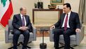 Libanon's President Michel Aoun (links) met premier Hassan Diab