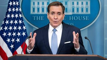 US National Security Council Coordinator for Strategic Communications John Kirby speaks during the daily briefing in the Brady Briefing Room of the White House in Washington, DC, on January 10, 2024. 
SAUL LOEB / AFP