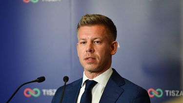 Peter Magyar, leader of the pro-European conservative TISZA party, makes a statement in Budapest during the general election in Hungary, on April 12, 2026. Polls closed in Hungary's parliamentary election, with turnout reaching a record high in the crunch vote that sees nationalist Prime Minister Viktor Orban's 16-year stint in power face an unprecedented challenge from conservative political newcomer Peter Magyar.
Ferenc ISZA / AFP