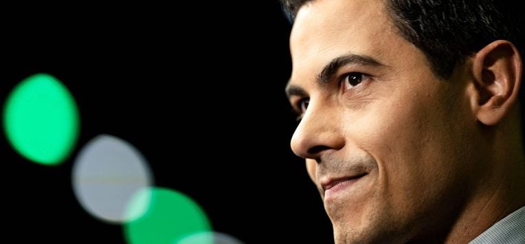 NIEUWEGEIN - Minister-president Rob Jetten tijdens een partijcongres van D66 in het NBC Congrescentrum. Het congres staat in het teken van gemeenteraadsverkiezingen. RAMON VAN FLYMEN / ANP