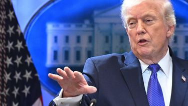US President Donald Trump speaks during a press conference in the Brady Press Briefing Room of the White House in Washington, DC, on February 20, 2026.  US President Donald Trump will hold a press conference Friday to discuss the Supreme Court's ruling against a major part of his tariffs, spokeswoman Karoline Leavitt said.

Mandel NGAN / AFP
