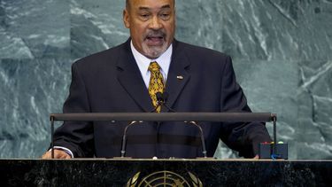 De Surinaamse president Dési Bouterse bij de Verenigde Naties (VN) in New York. Foto: AFP