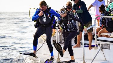 Zien: Koninklijk paar maakt duik op Saba