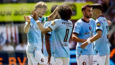 ROTTERDAM - Luciano Valente van Feyenoord viert de 0-1 tijdens de Nederlandse Eredivisie wedstrijd tussen Sparta Rotterdam en Feyenoord in Sparta Stadion Het Kasteel op 9 augustus 2026 in Rotterdam, Nederland. BAS CZERWINSKI / ANP