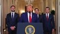 US President Donald Trump addresses the nation, alongside US Vice President JD Vance (L), US Secretary of State Marco Rubio (2nd R) and US Secretary of Defense Pete Hegseth (R), from the White House in Washington, DC on June 21, 2025, following the announcement that the US bombed nuclear sites in Iran. President Donald Trump said June 21, 2025 the US military has carried out a 
