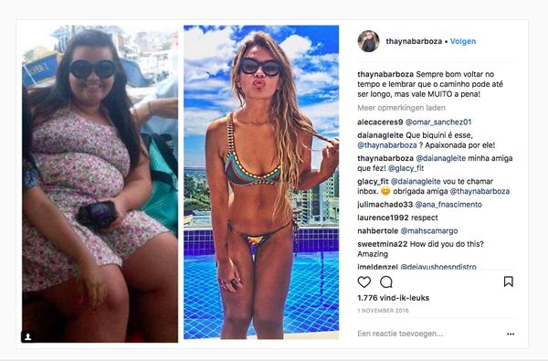 Braziliaanse valt helft lichaamsgewicht af.  / Instagram