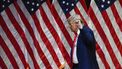 Former US President and Republican presidential candidate Donald Trump raises his fist as he leaves after speaking during a campaign rally at Harrah's Cherokee Center in Asheville, North Carolina, August 14, 2024. 
Peter Zay / AFP