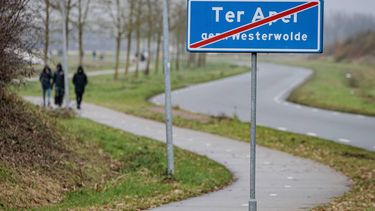 TER APEL - Plaatsnaambord van Ter Apel in de gemeente Westerwolde. ANP EMIEL MUIJDERMAN