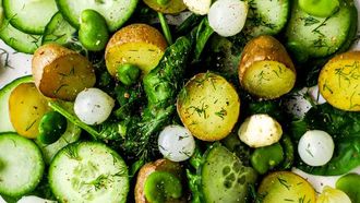 Wat eten we vandaag? Salade met zilverui, krieltjes en tuinbonen