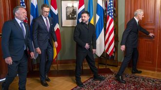 epa13317420 (L-R) US Special Envoy Steve Witkoff, Finnish President Alexander Stubb, Ukrainian President Volodymyr Zelensky and Norway's Prime Minister Jonas Gahr Store meet in Oslo, Norway, 20 October 2026. The Norwegian prime minister and Finnish president hosted the high-level diplomatic talks on Ukraine.  EPA/HEIKO JUNGE / POOL NORWAY OUT
