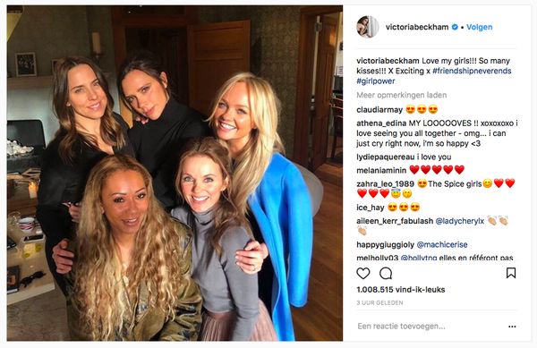 Vrijdagmiddag zette Beckham deze foto van de meidengroep op haar Instagram