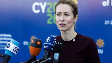 This handout picture provided by the Cyprus Presidency of the Council of the EU 2026 shows the EU foreign policy chief Kaja Kallas speaking to the press ahead of an informal meeting of Foreign Affairs ministers, in Limassol on May 28, 2026.  European Union foreign ministers gathered in Cyprus which holds the Presidency of the Council of the EU 2026, for high-level talks focused on Russia’s war strategy, continued support for Ukraine and growing tensions across the Middle East.
Kyriakos HADJIELIA / Cyprus Presidency of the Council of the EU 2026 / AFP