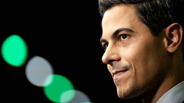 NIEUWEGEIN - Minister-president Rob Jetten tijdens een partijcongres van D66 in het NBC Congrescentrum. Het congres staat in het teken van gemeenteraadsverkiezingen. RAMON VAN FLYMEN / ANP