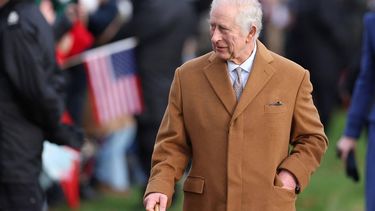 Britain's King Charles III arrives for the Royal Family's traditional Christmas Day service at St Mary Magdalene Church on the Sandringham Estate in eastern England, on December 25, 2023. 
Adrian DENNIS / AFP