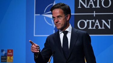 2022-06-30 13:45:08 Netherland's Prime Minister Mark Rutte addresses media representatives during a press conference at the NATO summit at the Ifema congress centre in Madrid, on June 30, 2022. 
GABRIEL BOUYS / AFP